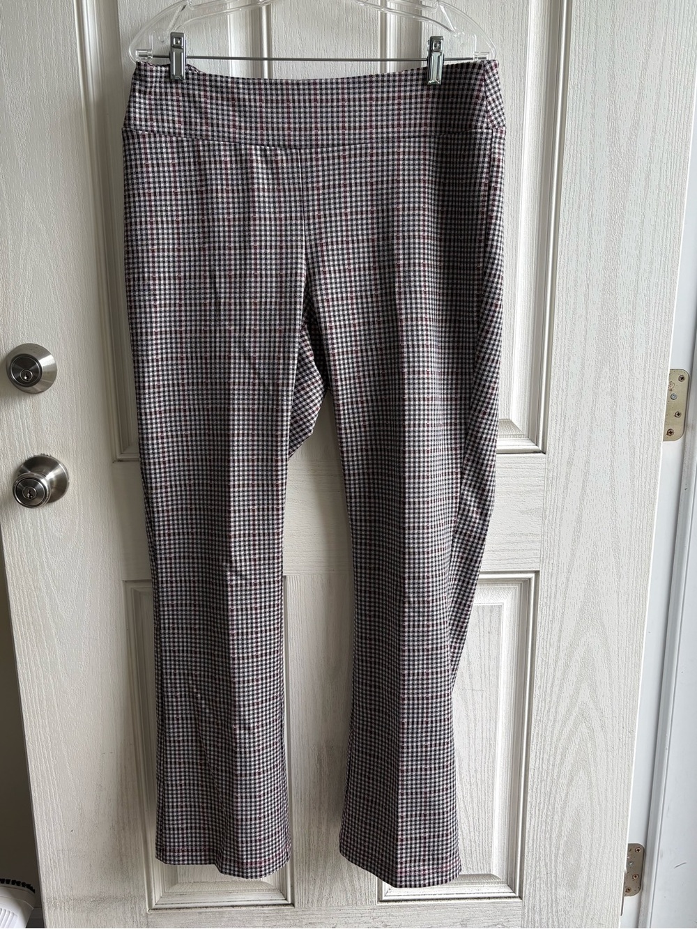 SOHO New York 1X Black White Plaid Stretch Wide Leg Pants